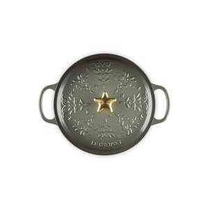 Le Creuset Signature Cast Iron Holly Round Casserole 24cm Thyme